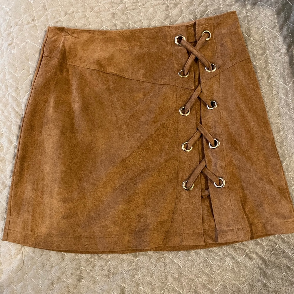 Faux Suede Mini Skirt